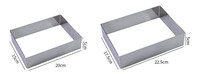 Moules à gâteau rectangulaires en acier inoxydable pour la maison et la cuisine, 6 x 4 pouces, cercle à mousse, emporte-pièce rectangulaire, emporte-pièce à gâteau au fromage