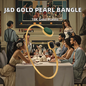 Brazalete de Acero Inoxidable Chapado en Oro de 18K con Perlas de Imitación, Diseño Geométrico, Moderno, Impermeable y Resistente al Deslustre, para Mujer, de CRAFTS HUB - Product Image 3