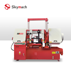 Sierra de cinta horizontal GH4240 con motor manual y engranajes para corte industrial de metal, capacidad 400x400 - Product Image 1