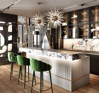 Meubles de bar commerciaux modernes de luxe avec éclairage LED pour hôtels et centres commerciaux