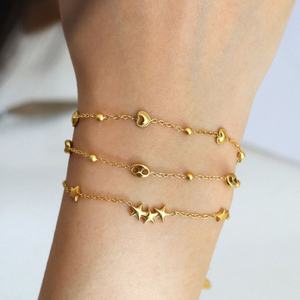 Pulseras de Acero Inoxidable de Lujo Personalizadas, Resistentes al Deslustre y al Agua, al por Mayor, para Mujer, Chapadas en Oro de 14k y 18k - Product Image 2