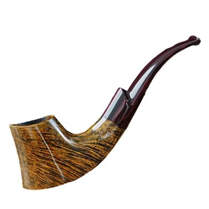 Muxiang Wooden Smoking Pipe Bent Type Briar Wood Tobacco Pipe 3mm Filter Men's Gift Set - Product Image 5
