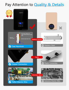 Calentador de Agua Eléctrico Instantáneo con Conexión de Cobre Avanzada, Suministro Multipunto, Protección Contra Fugas y Sobrecalentamiento - Product Image 6