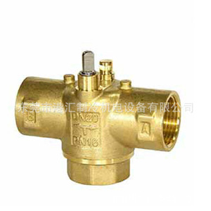 วาล์วไฟฟ้าสามทางทองเหลือง PN20 สำหรับชิลเลอร์ยูนิต อะไหล่ระบบ HVAC - Product Image 1