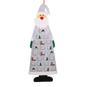 Calendrier de l'avent de noël en feutre, calendrier mural de l'avent du père noël avec poches, calendrier de <span class=keywords><strong>compte</strong></span> à <span class=keywords><strong>rebours</strong></span> de noël réutilisable de 24 jours, <span class=keywords><strong>2022</strong></span> - Product Image 4
