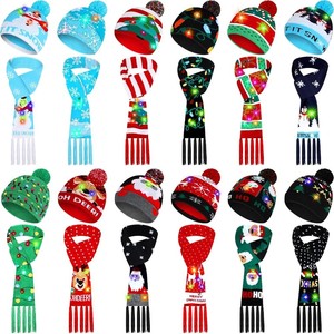 Chapeau <span class=keywords><strong>de</strong></span> Noël avec lumière LED, bonnet en tricot, chapeau d'hiver, chapeau <span class=keywords><strong>de</strong></span> neige, casquette, cadeaux <span class=keywords><strong>de</strong></span> fête <span class=keywords><strong>de</strong></span> Noël pour adultes et enfants - Product Image 3
