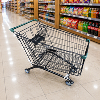 Chariot de courses pliable en zinc galvanisé pour supermarché, petit chariot pour fruits et épiceries DIKA TROLLEY, vente en gros 2026