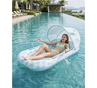 Nouveau lit flottant gonflable en PVC pour adultes, cercle de natation 151x78cm, utilisation pour le ski nautique en eaux peu profondes