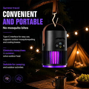 <span class=keywords><strong>Lampe</strong></span> <span class=keywords><strong>anti</strong></span>-moustiques LED 6-en-1 avec ventilateur, 5 vitesses, rechargeable par USB, tue-insectes portable, lanterne de <span class=keywords><strong>camping</strong></span> extérieure pour la maison et le bureau - Product Image 4