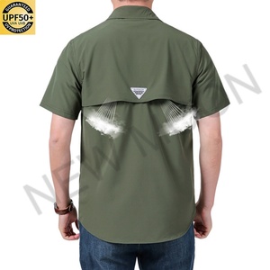 Chemise de pêche personnalisée multi-poches à manches courtes en polyester à séchage rapide, protection UV, col boutonné, chemise de pêche pour homme - Product Image 5