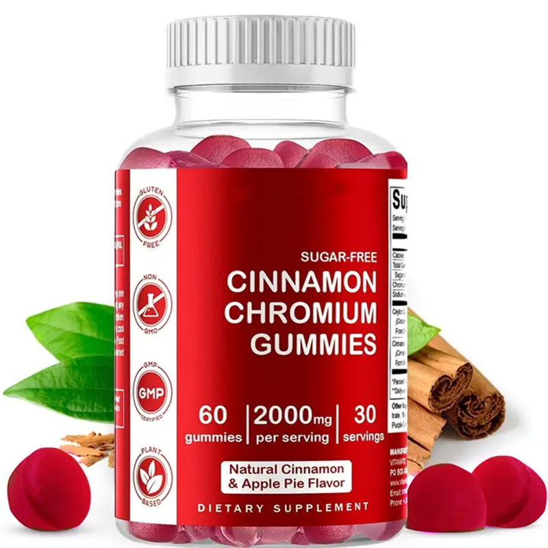 OEM/ODM/OBM Sugar-Free Vegan Cinnamon Chromium Gummies Nootropics Brain Supplement Ceylon Cinnamon Gummies 2000 mg per Serving