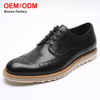 Chaussures habillées formelles pour hommes en cuir véritable, style Wingtip, pour le bureau et les mariages, vente en gros d'usine