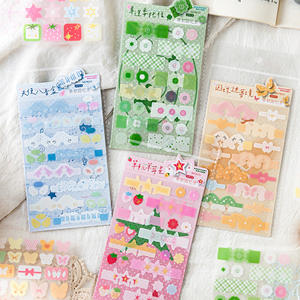 2 hojas de pegatinas 3D plegables de estilo antiguo hechas a mano con diseño de material de tienda de campaña, pegatinas decorativas DIY - Product Image 2