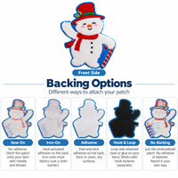 Écusson brodé personnalisé Bonhomme de neige, style chenille, pour les fêtes d'hiver, badge appliqué de forme personnalisée pour accessoires vestimentaires