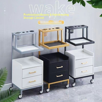 Nouveau Chariot de Salon de Coiffure Commercial en Acier Inoxydable, Design Luxe Contemporain 2026, pour Permanente et Coloration, avec Armoire de Rangement Multifonction