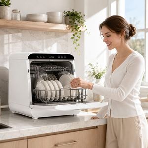 Lave-vaisselle portable de comptoir 8 couverts 6 programmes de lavage 75 ° Lave-vaisselle compact à séchage à air chaud pour la cuisine à domicile - Product Image 3