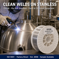 Edelstahldraht ER308 ER308L 0,8mm 1,2mm 15kg AWS A5.9 Massiver Edelstahl-MIG-Schweißdraht Chinesischer Hersteller Fabrik