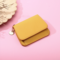 Dompet Kartu Kredit Tipis Terbaru untuk Wanita, Dompet Kulit PU Lucu, Tempat Kartu Kulit PU, Dompet Koin dengan Gantungan Kunci