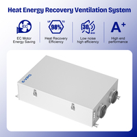 Sistema de Aire Acondicionado E-VIPO HVAC VMC, Unidad de Manejo de Aire de Alta Eficiencia 250m3/h, Recuperador de Aire Horizontal de Techo Centralizado con Ahorro de Energía