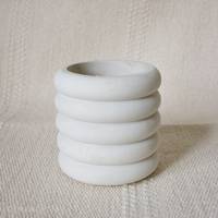 UOBOBO Style Unique, Pot à Bougie en Céramique Blanche pour Cire de Soja, Bougies Parfumées d'Aromathérapie, Pot à Bougie en Béton Cimenté