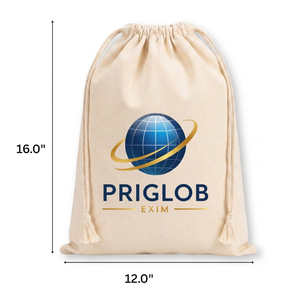 Grand sac de sport en coton 12x16 pouces avec motif lettres, cordon de serrage, 150 GSM, léger et pliable - Product Image 1
