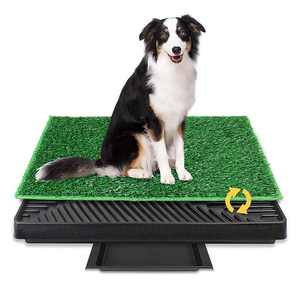 MMG Wasch bare Haustier Toilette Töpfchen Tablett Welpe Kleine Hunde gras matten Künstliche Hunde gras Pad mit Tablett aus Kunststoff - Product Image 1