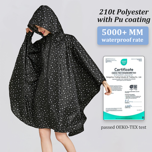 Poncho Impermeable para Mujer, Talla Única, para Exteriores, con Bolsa Portátil, Sin Olor, Reutilizable, de Poliéster 210T, Impermeabilidad de 10.000 mm, Libre de PFAS - Product Image 3