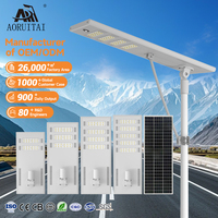 AORUITAI éclairage de route de trottoir de voie extérieure en aluminium à grand angle de faisceau 60 120 180 240 300 360 420 Watt a mené la lumière solaire de rue