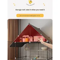 Vente en gros de cage à oiseaux en métal de qualité supérieure, type villa, pour perruches, calopsittes et oiseaux de type oriole, cage de reproduction horizontale en fil métallique pour usage domestique