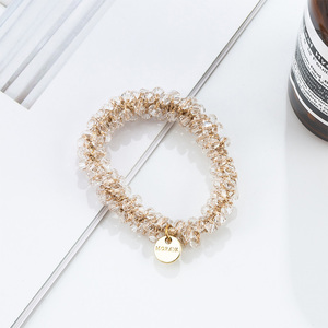 Ngọc Trai Tóc Dây Dễ Thương Mới Cao Cấp Pha Lê Tóc Vòng Bán Buôn Handmade Ban Nhạc Cao Su Đàn Hồi Cao Tóc Vòng - Product Image 3