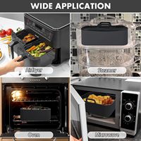 Accessoires de cuisine : Moule en silicone réutilisable pour friteuse à air, pot en silicone pour friteuse à air, doublures en silicone pour friteuse à air, lot de 2