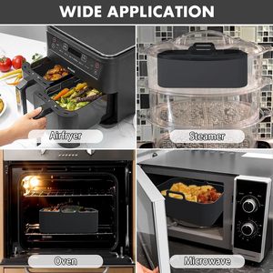 <b>Kitchen</b> <b>Accessories</b> Silicone Mold for air Fryer Pareusable air Fryer Silicone Pot air Fryer Liners Silicone 2 Pack - Product Image 6