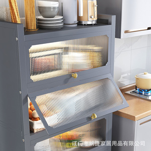 ตู้เก็บของครัวแบบตั้งพื้น Najie Modern ผลิตจากเหล็กกล้าคาร์บอน หลายชั้น พร้อมล้อเลื่อน สำหรับเก็บไมโครเวฟและหม้อ - Product Image 2