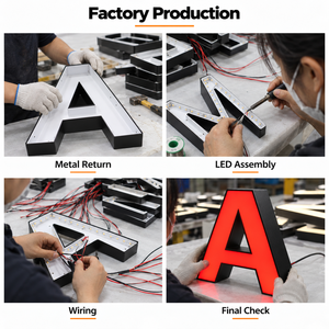 Insegne a LED YIJIAO con <span class=keywords><strong>lettere</strong></span> personalizzate per negozi, insegne <span class=keywords><strong>3D</strong></span> per interni ed esterni - Product Image 6
