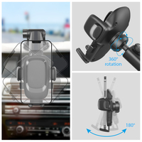 Support de téléphone pour voiture avec bras rétractable, rotation à 360 degrés, fixation par ventouse pour téléphones de 4 à 7 pouces sur tableau de bord et pare-brise