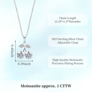 Collar <span class=keywords><strong>con</strong></span> Colgante de Moissanita Cereza Dulce de Plata de Ley S925, Joyería Brillante y Linda, Regalo de Cumpleaños Elegante, Anillo de Compromiso - Product Image 5