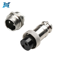 Connecteur aéronautique GX16 M12 (2-10 broches) - Prise industrielle en laiton pour câble de capteur, montage IP67, 5A 250V, boîtier en alliage de zinc