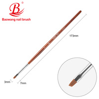 Prix de gros Manche en bois rouge et cheveux en nylon PP Mini pinceau angulaire de haute qualité par le fournisseur de brosses à ongles BW19-7