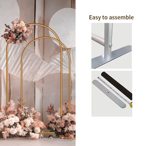 Arche de Mariage Dorée de 2,2 m 2 m 1,8 m avec Cadre en Alliage, Support d'Arrière-Plan Arqué pour Fête d'Anniversaire, Ramadan, Cérémonie de Remise de Diplômes - Product Image 2
