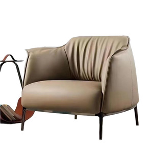 Moderno divano in pelle sintetica di lusso leggero con gambe in legno massello Design Casual per soggiorno e Hotel mobili per la casa - Product Image 5