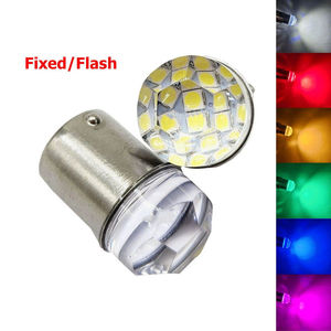 Ampoule de voiture 24V 12V à clignotement stroboscopique LED automatique P21W P21 1156 BAU15S 1157 BA15S BAY15D 3030 9SMD, Lampe de signalisation à lentille diamant Rouge Ambre Bleu - Product Image 1