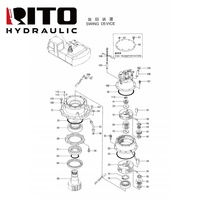 Moteur d'orientation hydraulique RITO 4255503 pour excavatrice EX220LC-3 9111267 – Unité de rotation / Moteur d'entraînement d'orientation