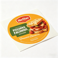 Étiquettes adhésives en vinyle personnalisées, écologiques, recyclables, imperméables et résistantes à l'huile, en rouleau, avec logo personnalisé pour l'emballage de sandwichs, de charcuterie et de viande.