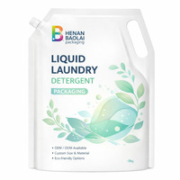 Emballage personnalisé rechargeable pour savon liquide et détergent lessive, sachets à bec verseur Doypack, pochettes verticales avec bec verseur
