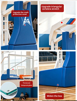 Système de panier de basket direct fabricant 225 cm avec distance de sécurité, panier de basket personnalisé avec anneau à ressort détachable, minuteur 24S, pour usage extérieur