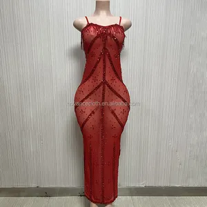 Robe de soirée scintillante <span class=keywords><strong>en</strong></span> sequins diamantés Novance Y2543-E, costume du Nouvel An, robe rouge sexy de Noël pour femmes, Vestido De Fiesta <span class=keywords><strong>En</strong></span> Club - Product Image 1