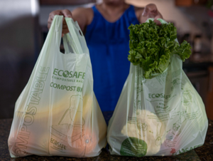 Custom Non-plastic Printed Supermarket Compostable Food Pack T-shirt Handle Carry-out Bag <b>Biodegradable</b> PLA Shopping Exhibition - Product Image 5