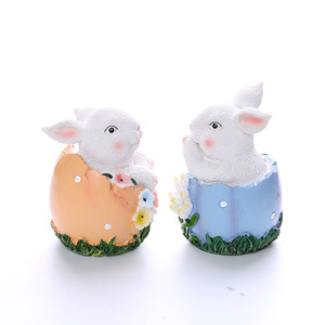 <b>Easter</b> Bunny Resin Statue Egg <b>Ornament</b> Spring Home Decoration Indoor Gift - Product Image 3