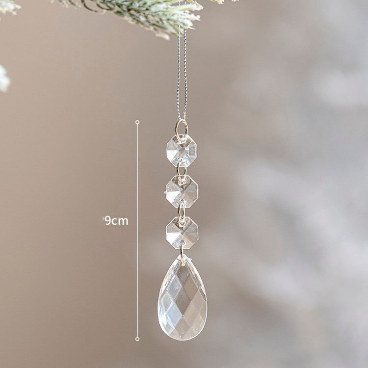 Pendentif perle plate transparent