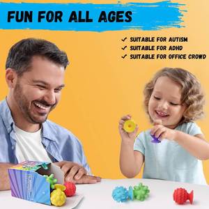 8PCS Textured Suction Cup Silicone Sensory <b>Fidget</b> Toys for Kids Adults ADHD Autism Anxiety Calm Down Antistress Relief Gifts Toy - Product Image 3